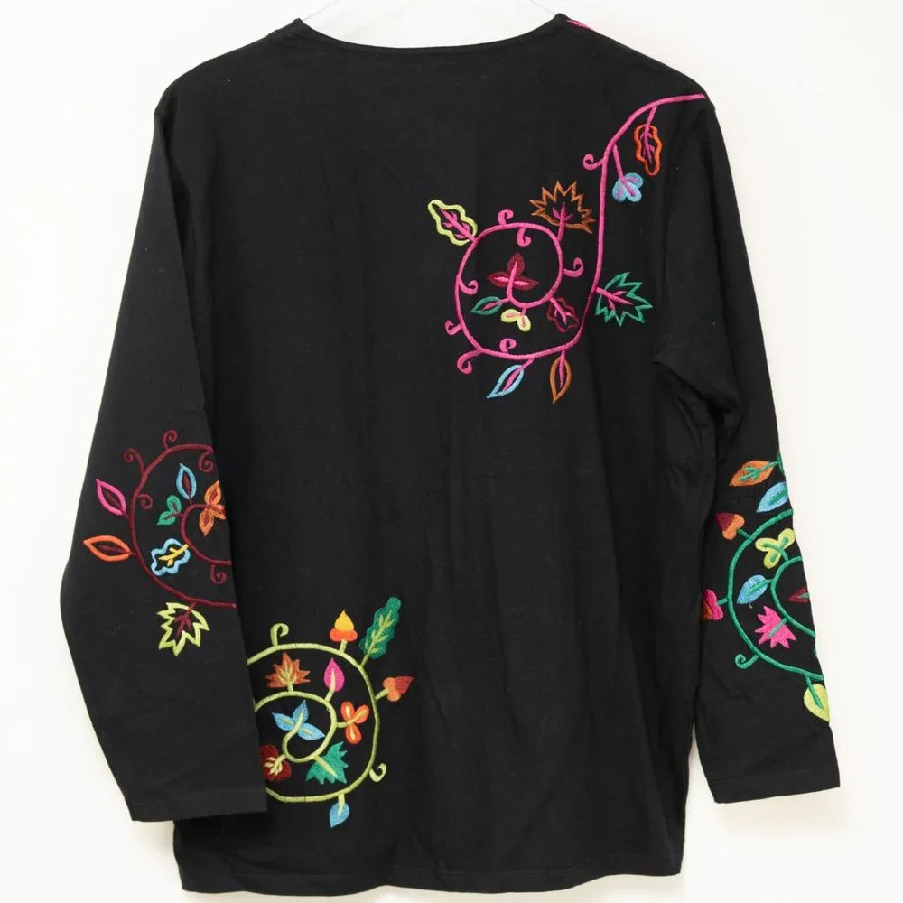 Michael Simon Embroidered Cardigan Vintage Jacket Colorful Deadstock Med New - Picture 2 of 6